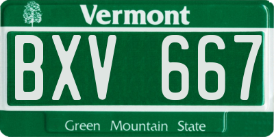 VT license plate BXV667