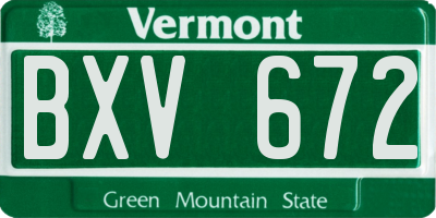 VT license plate BXV672
