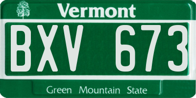 VT license plate BXV673