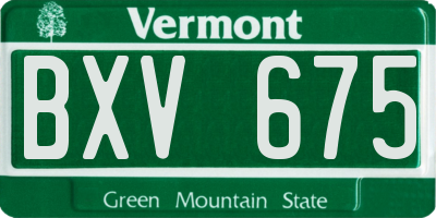VT license plate BXV675