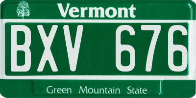 VT license plate BXV676