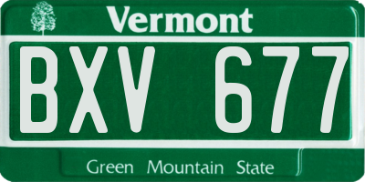 VT license plate BXV677