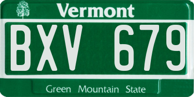 VT license plate BXV679