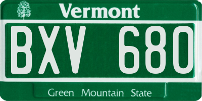 VT license plate BXV680