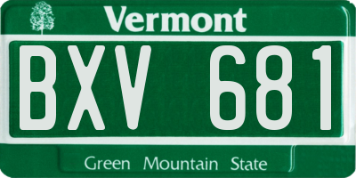 VT license plate BXV681