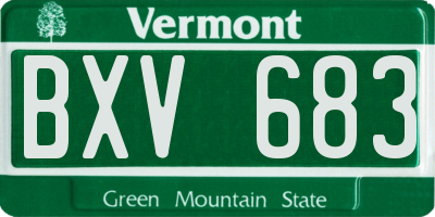 VT license plate BXV683