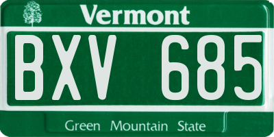 VT license plate BXV685