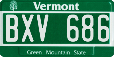 VT license plate BXV686