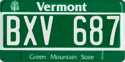 VT license plate BXV687