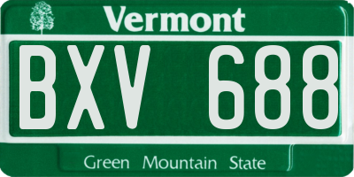 VT license plate BXV688