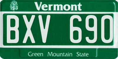 VT license plate BXV690