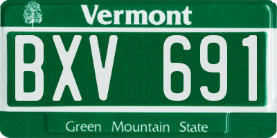 VT license plate BXV691