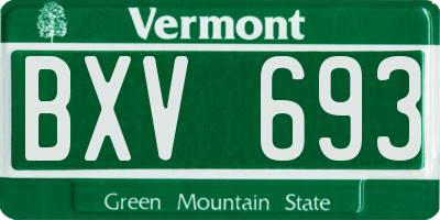 VT license plate BXV693