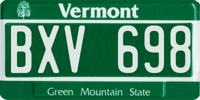 VT license plate BXV698