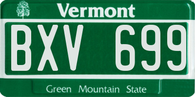 VT license plate BXV699