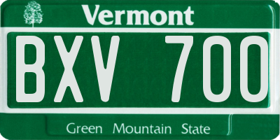 VT license plate BXV700