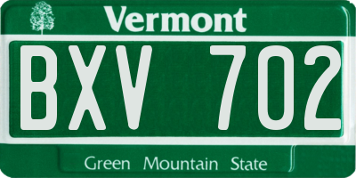 VT license plate BXV702