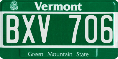 VT license plate BXV706
