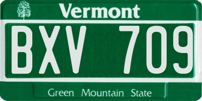 VT license plate BXV709