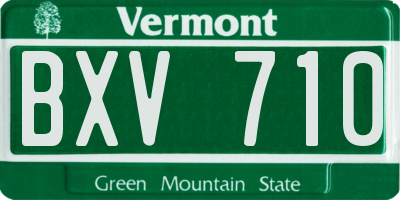 VT license plate BXV710