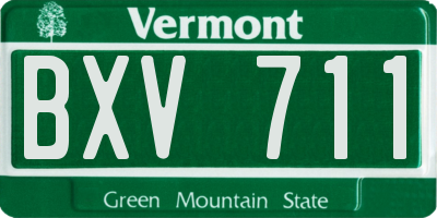 VT license plate BXV711
