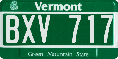 VT license plate BXV717