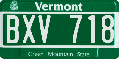 VT license plate BXV718