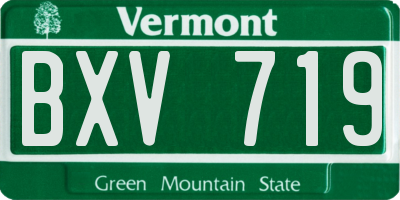 VT license plate BXV719