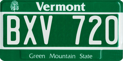 VT license plate BXV720