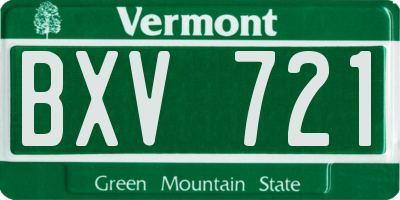 VT license plate BXV721