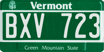 VT license plate BXV723