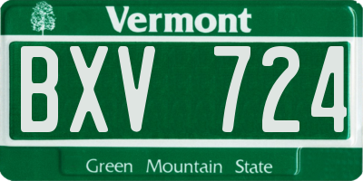 VT license plate BXV724