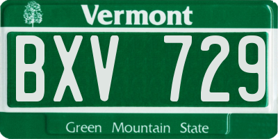 VT license plate BXV729