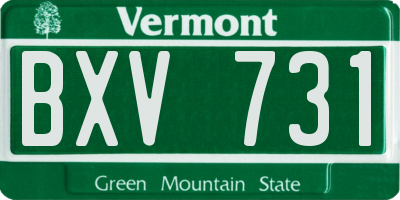 VT license plate BXV731