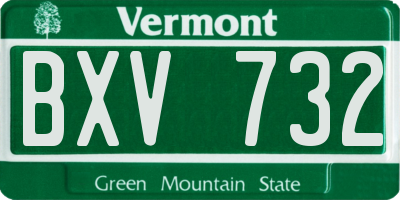 VT license plate BXV732