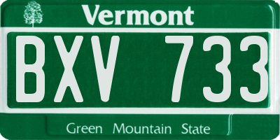 VT license plate BXV733