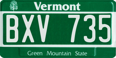 VT license plate BXV735