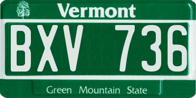 VT license plate BXV736