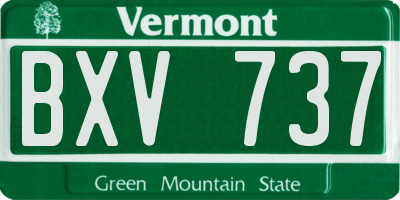 VT license plate BXV737