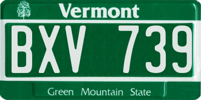 VT license plate BXV739