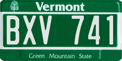 VT license plate BXV741