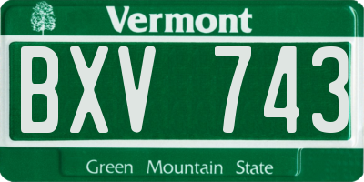 VT license plate BXV743