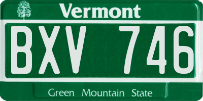 VT license plate BXV746