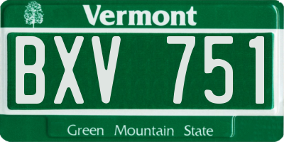 VT license plate BXV751