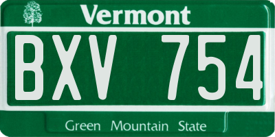 VT license plate BXV754