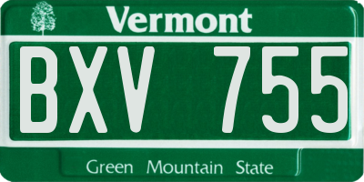 VT license plate BXV755