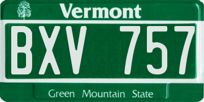 VT license plate BXV757