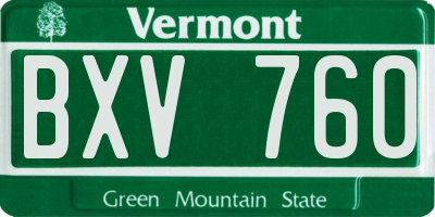 VT license plate BXV760