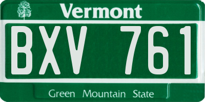 VT license plate BXV761