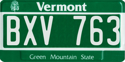 VT license plate BXV763